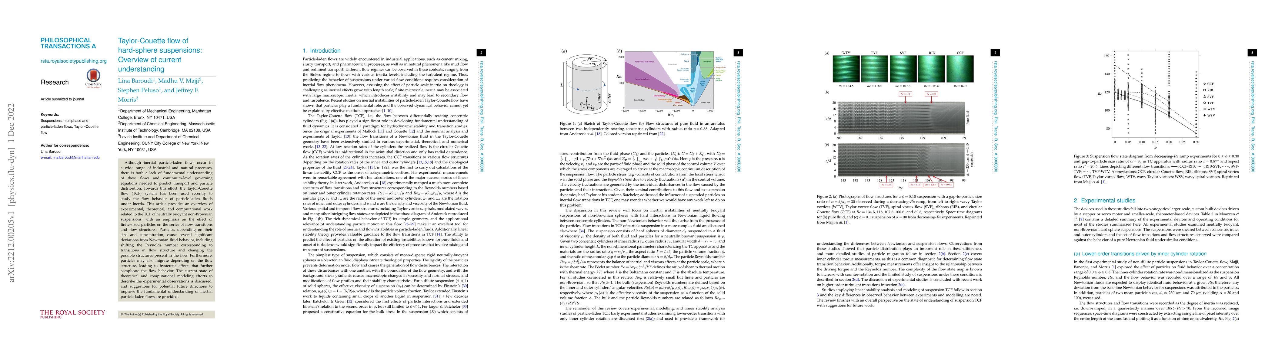 Thumbnail for Taylor-Couette flow of hard-sphere suspensions: Overview of current
  understanding