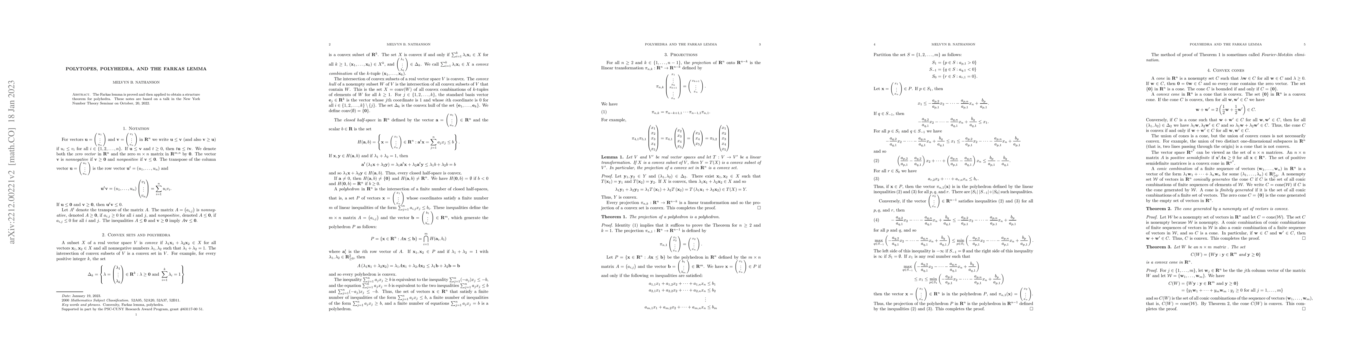 Thumbnail for Polytopes, polyhedra, and the Farkas lemma