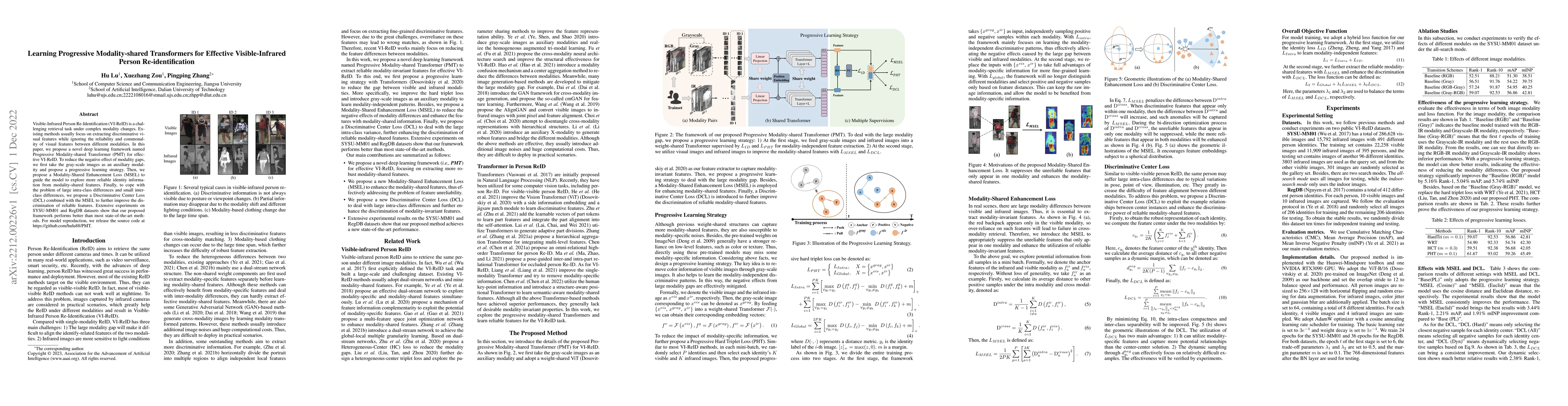 Thumbnail for Learning Progressive Modality-shared Transformers for Effective
  Visible-Infrared Person Re-identification