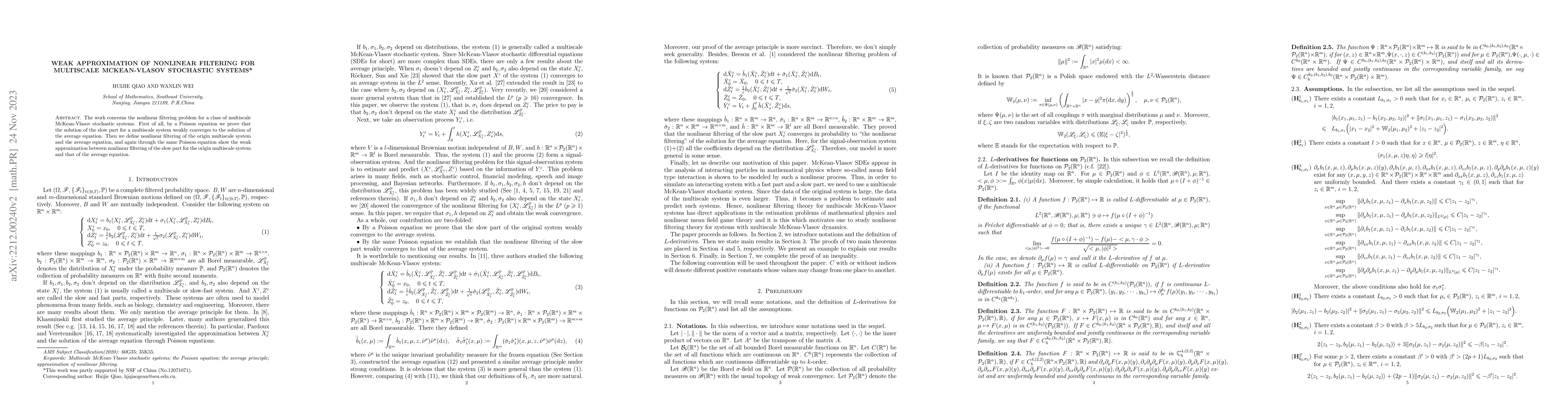 Thumbnail for Weak approximation of nonlinear filtering for multiscale McKean-Vlasov
  stochastic systems