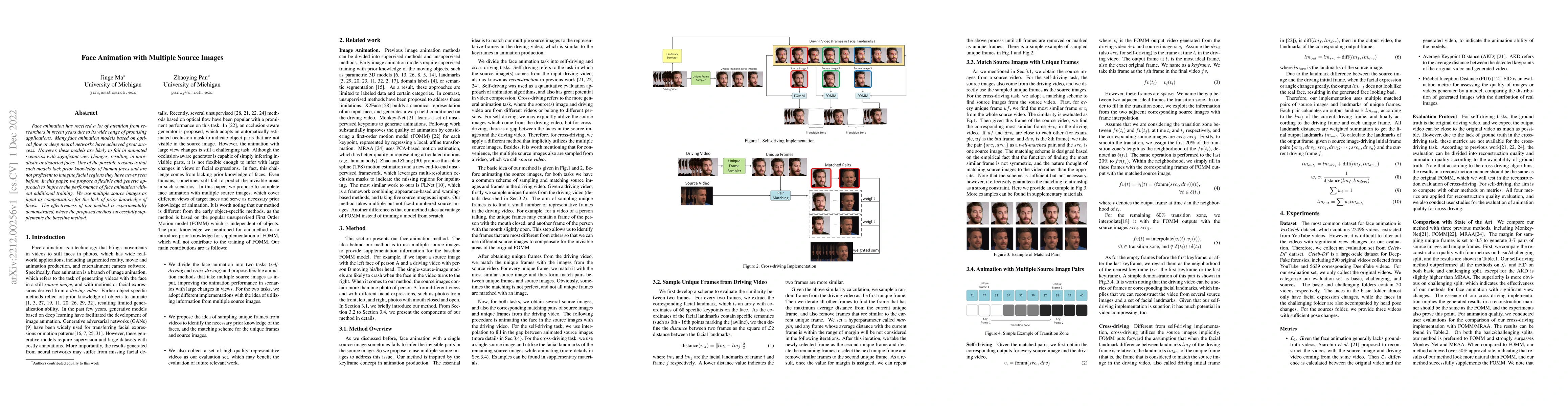 Thumbnail for Face Animation with Multiple Source Images