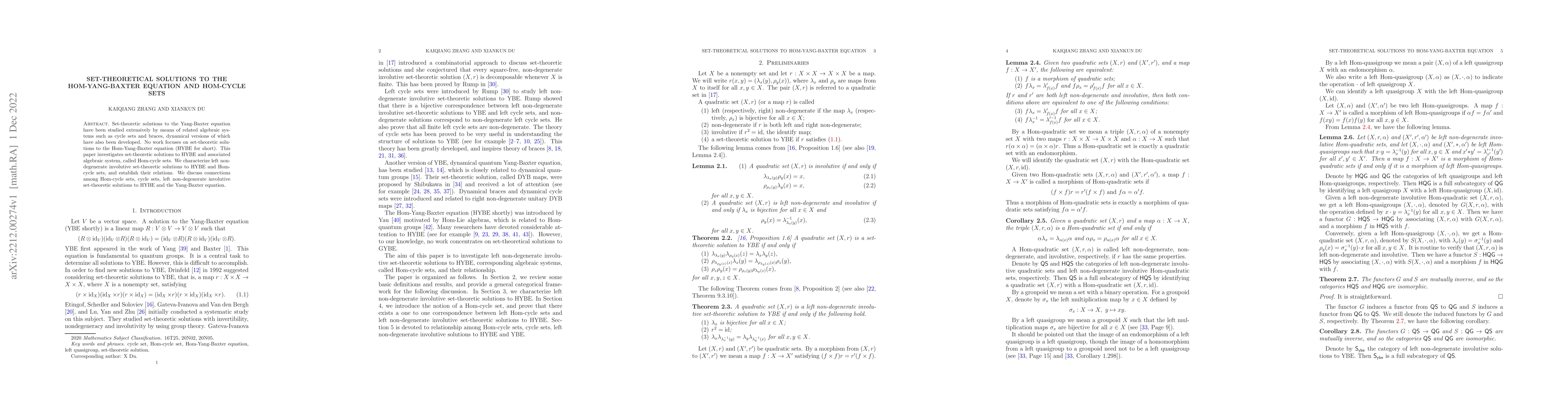 Thumbnail for Set-theoretical solutions to the Hom-Yang-Baxter equation and Hom-cycle
  sets