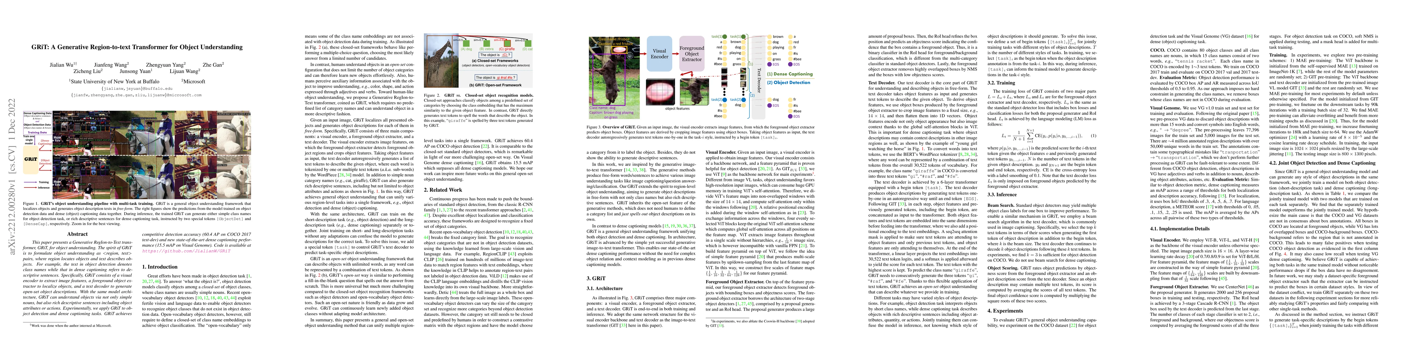 Thumbnail for GRiT: A Generative Region-to-text Transformer for Object Understanding