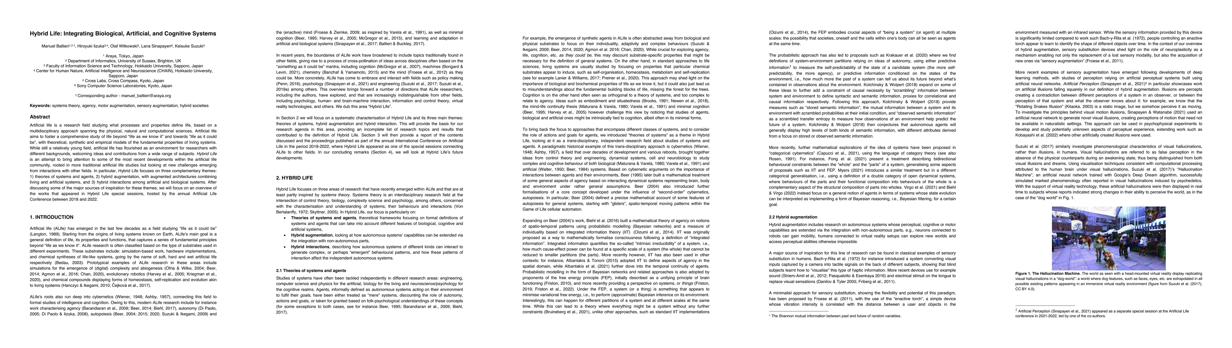 Thumbnail for Hybrid Life: Integrating Biological, Artificial, and Cognitive Systems