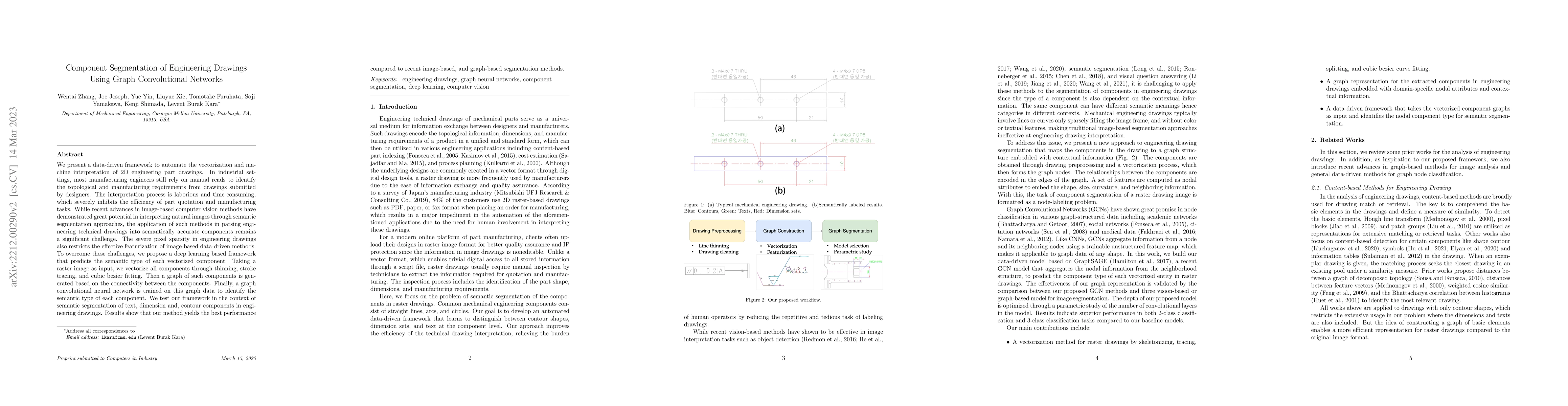 Thumbnail for Component Segmentation of Engineering Drawings Using Graph Convolutional
  Networks