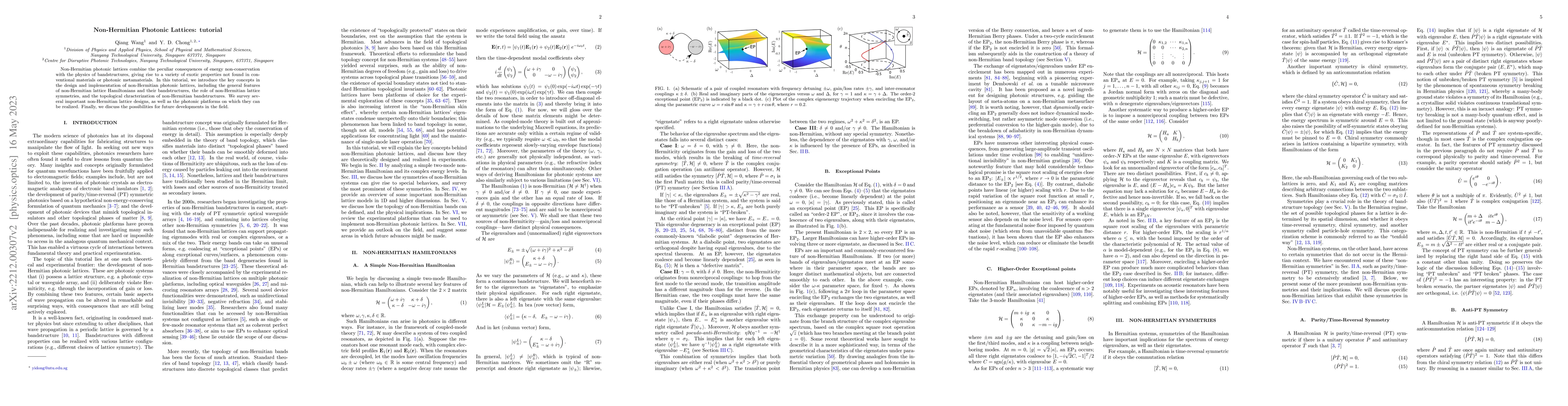 Thumbnail for Non-Hermitian Photonic Lattices: tutorial