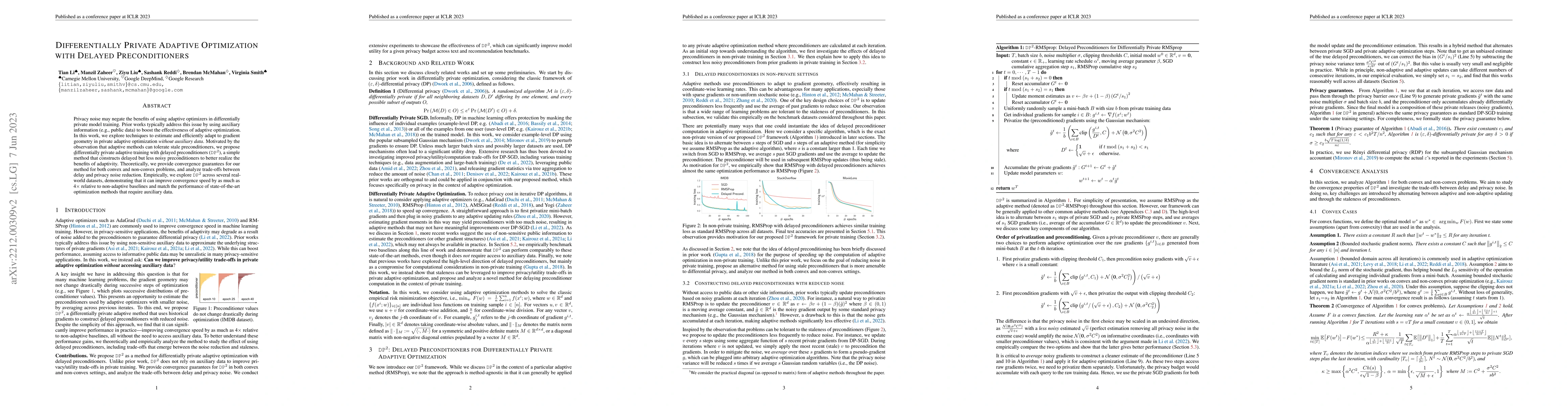 Thumbnail for Differentially Private Adaptive Optimization with Delayed
  Preconditioners