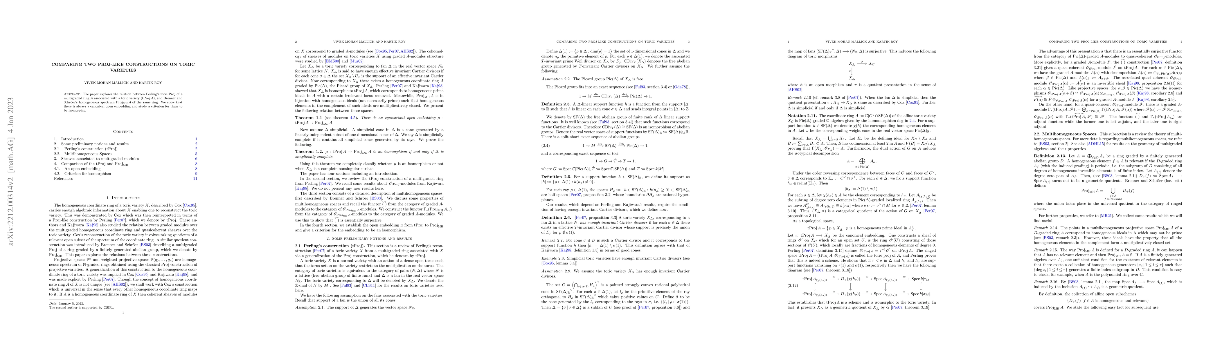 Thumbnail for Comparing two Proj-like constructions on toric varieties