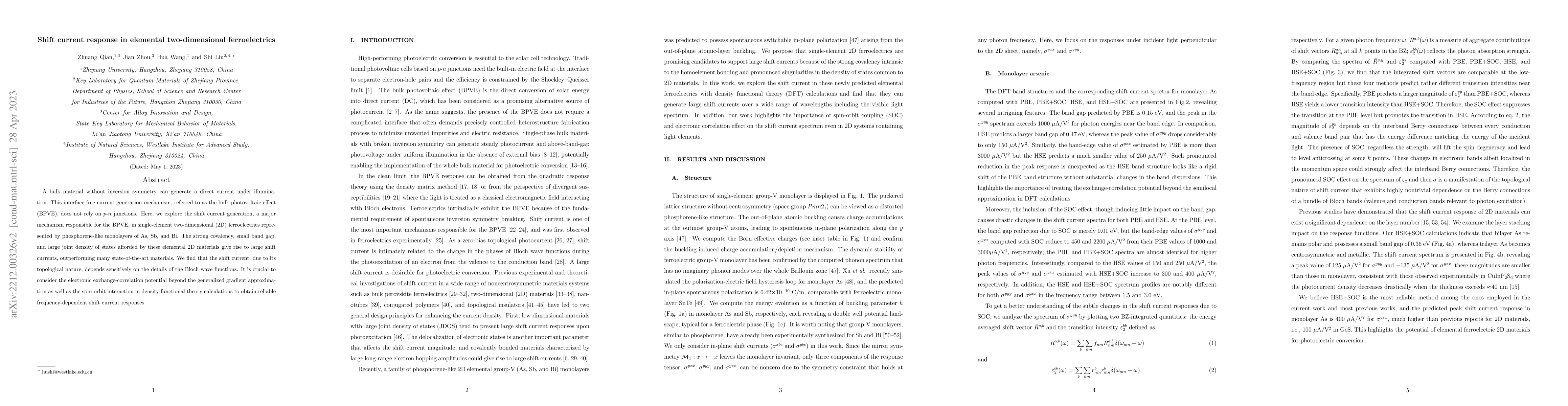 Thumbnail for Shift current response in elemental two-dimensional ferroelectrics
