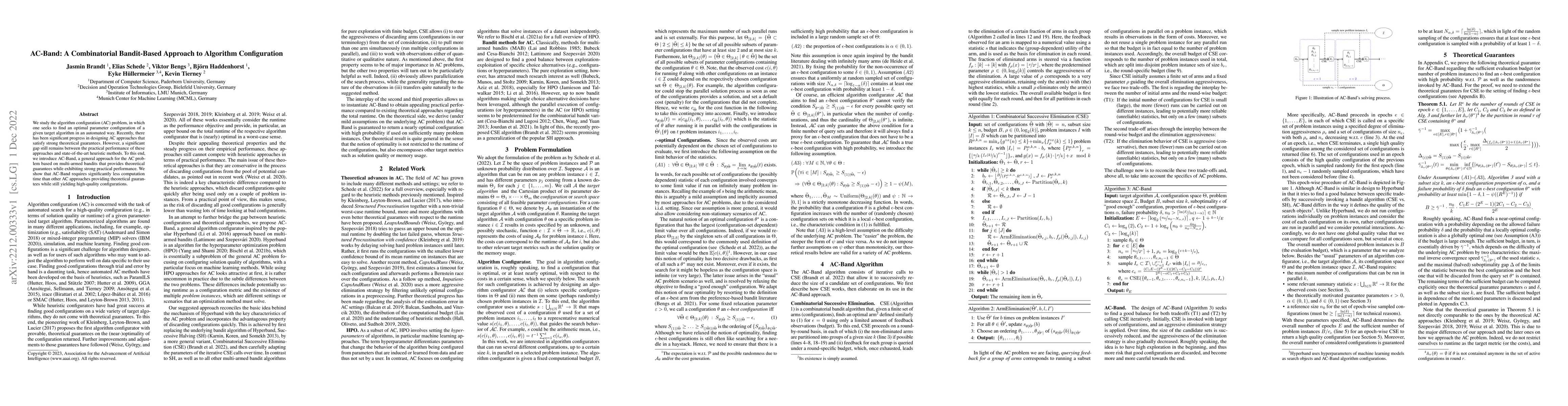 Thumbnail for AC-Band: A Combinatorial Bandit-Based Approach to Algorithm
  Configuration