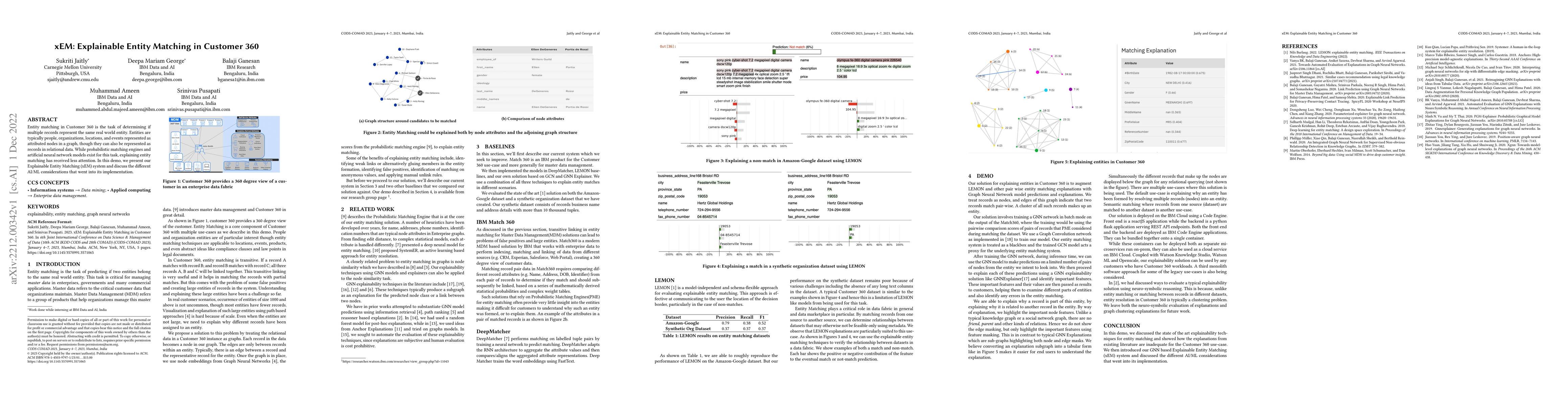 Thumbnail for xEM: Explainable Entity Matching in Customer 360
