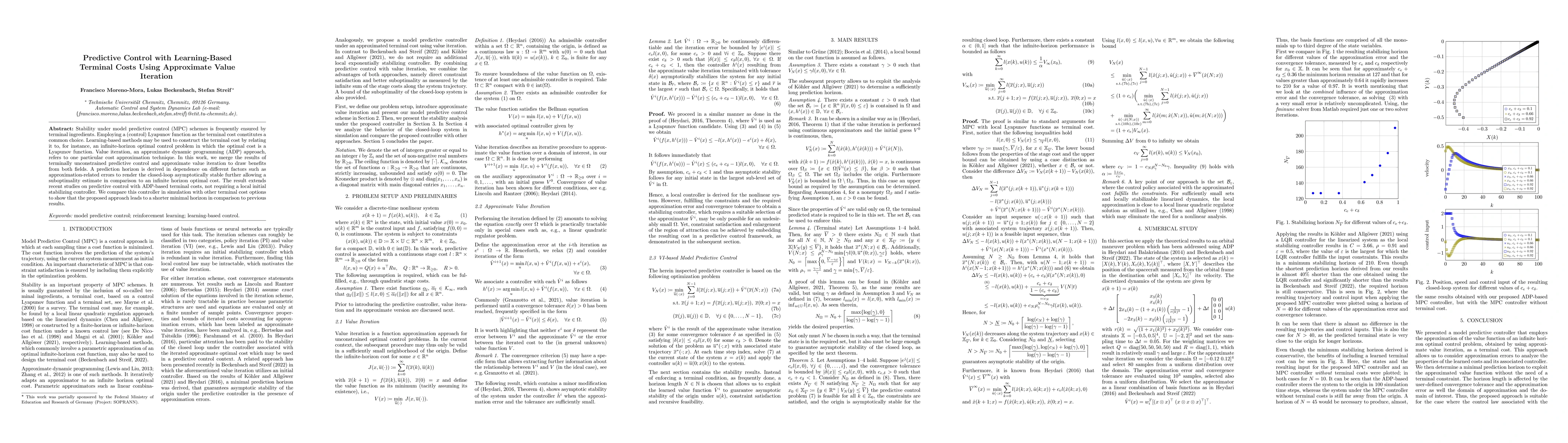 Thumbnail for Predictive Control with Learning-Based Terminal Costs Using Approximate
  Value Iteration