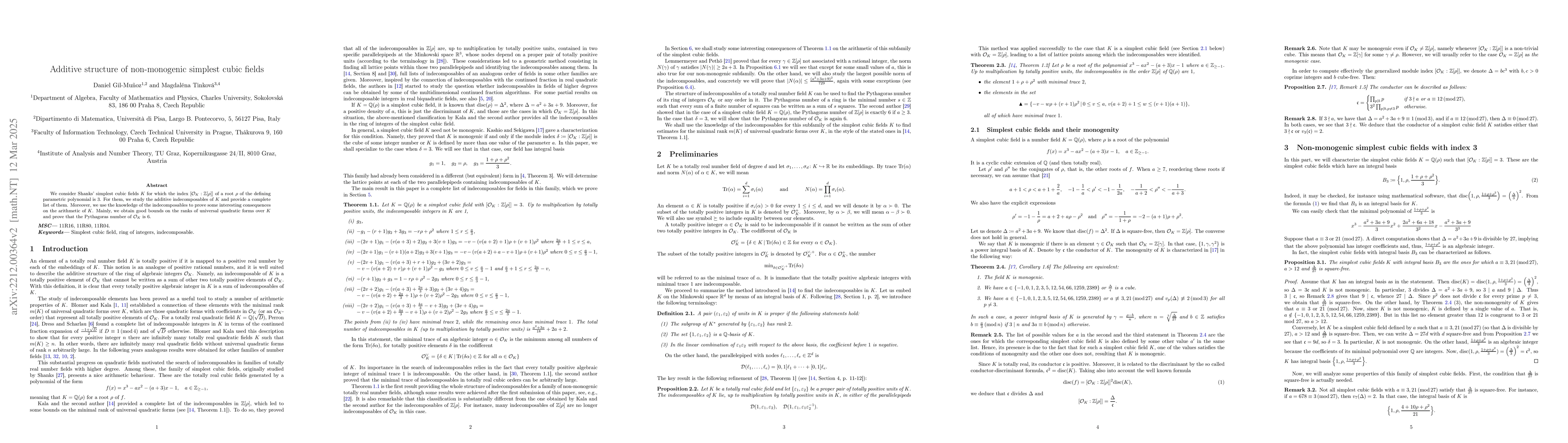 Thumbnail for Additive structure of non-monogenic simplest cubic fields