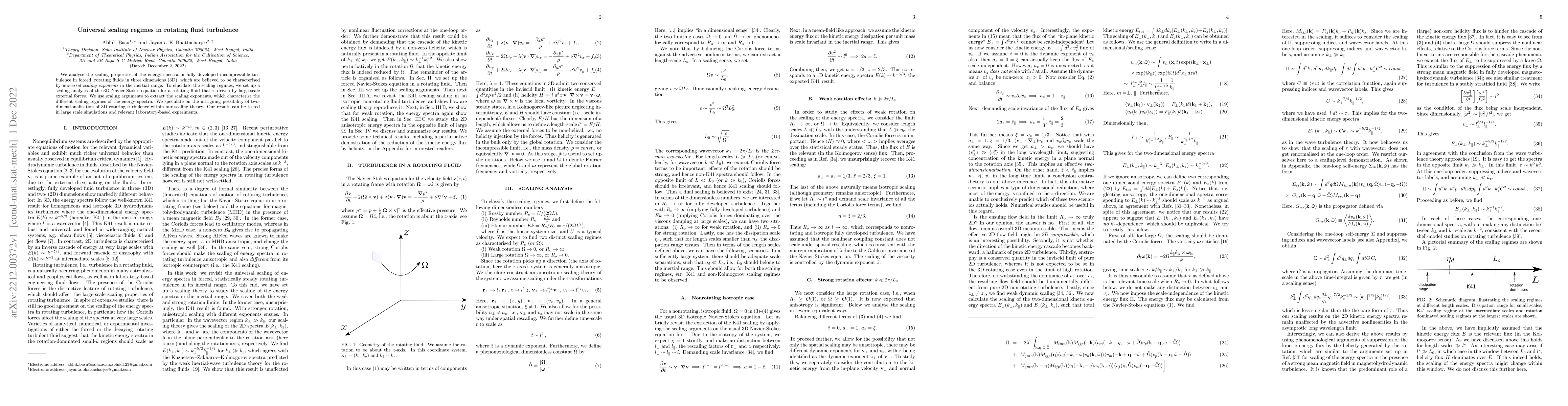 Thumbnail for Universal scaling regimes in rotating fluid turbulence