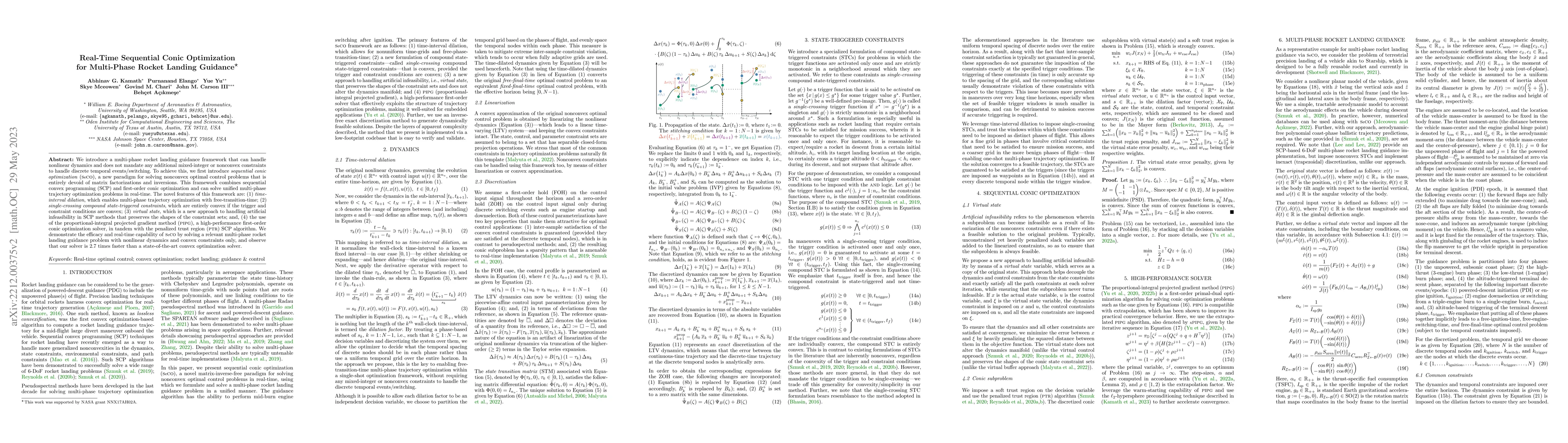 Thumbnail for Real-Time Sequential Conic Optimization for Multi-Phase Rocket Landing
  Guidance