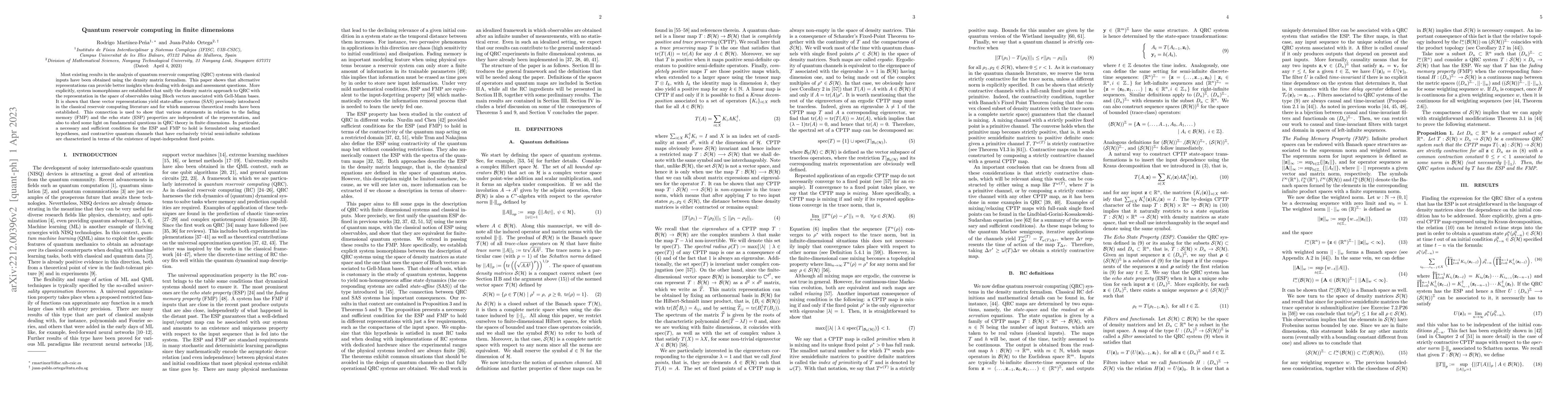 Thumbnail for Quantum reservoir computing in finite dimensions