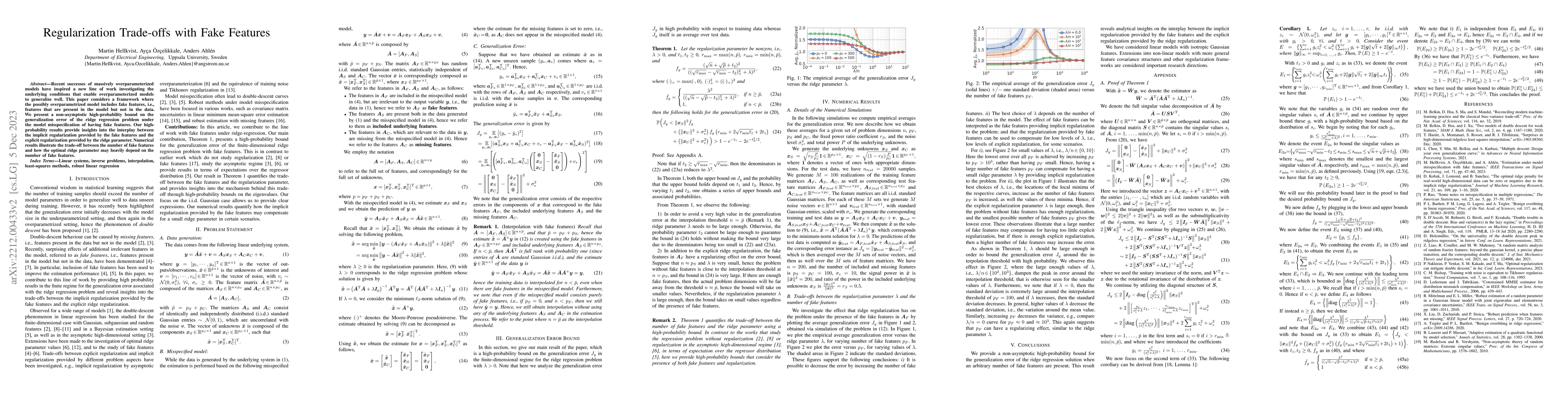 Thumbnail for Regularization Trade-offs with Fake Features
