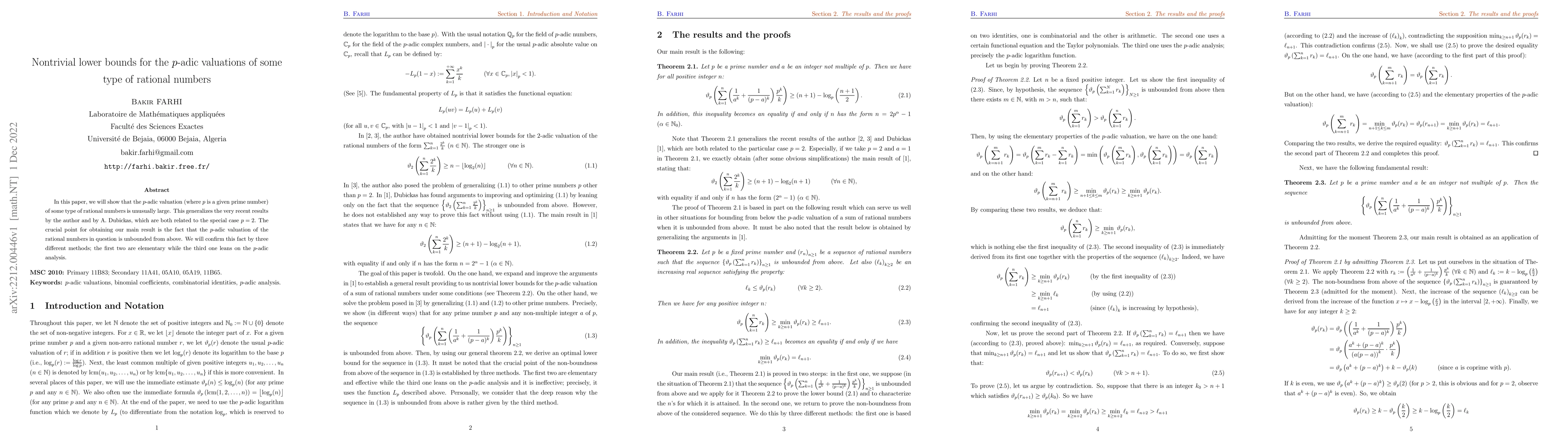 Thumbnail for Nontrivial lower bounds for the $p$-adic valuations of some type of
  rational numbers