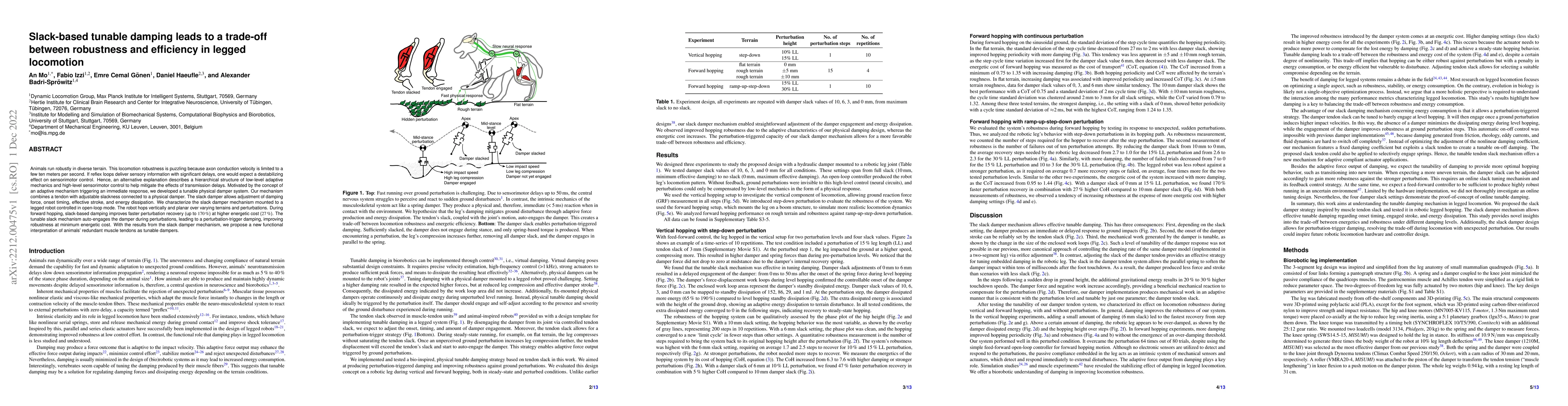 Thumbnail for Slack-based tunable damping leads to a trade-off between robustness and
  efficiency in legged locomotion