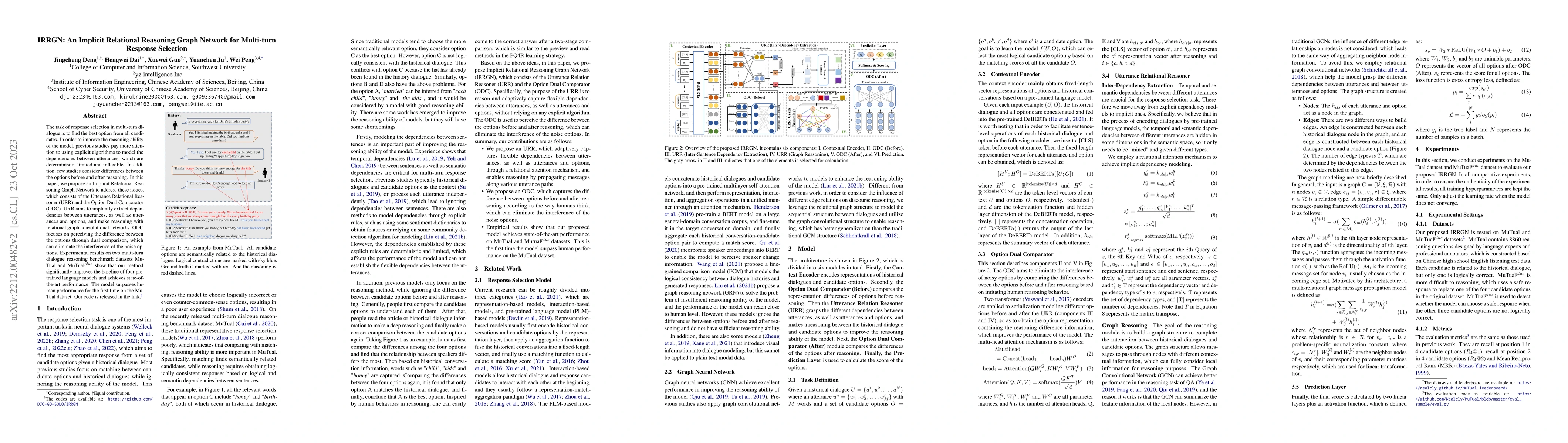 Thumbnail for IRRGN: An Implicit Relational Reasoning Graph Network for Multi-turn
  Response Selection
