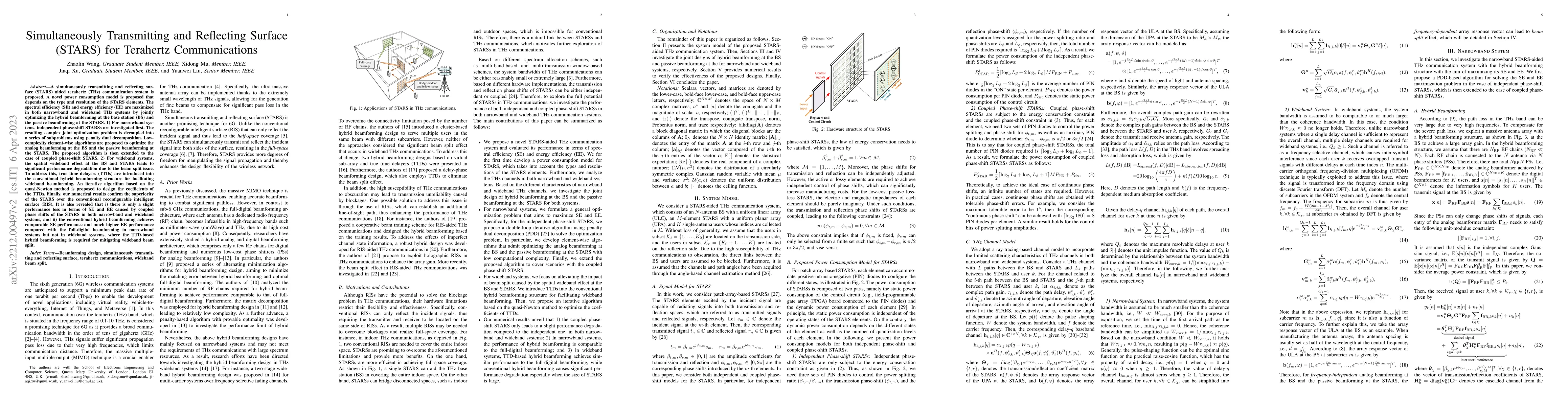 Thumbnail for Simultaneously Transmitting and Reflecting Surface (STARS) for Terahertz
  Communications