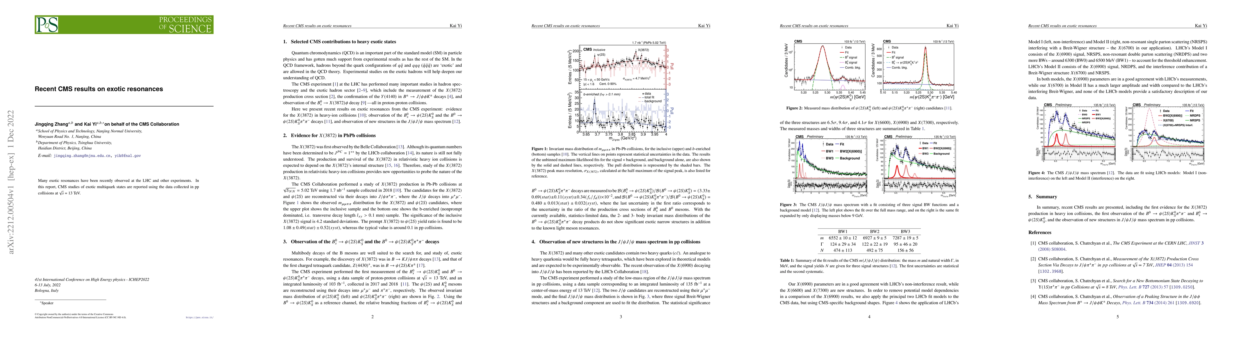 Thumbnail for Recent CMS results on exotic resonances