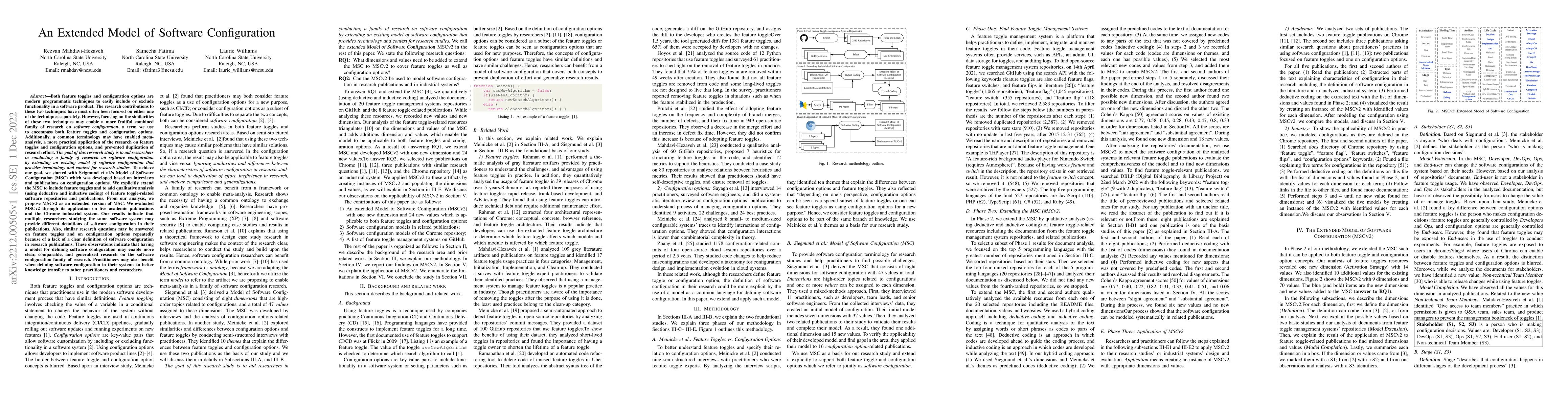 Thumbnail for An Extended Model of Software Configuration