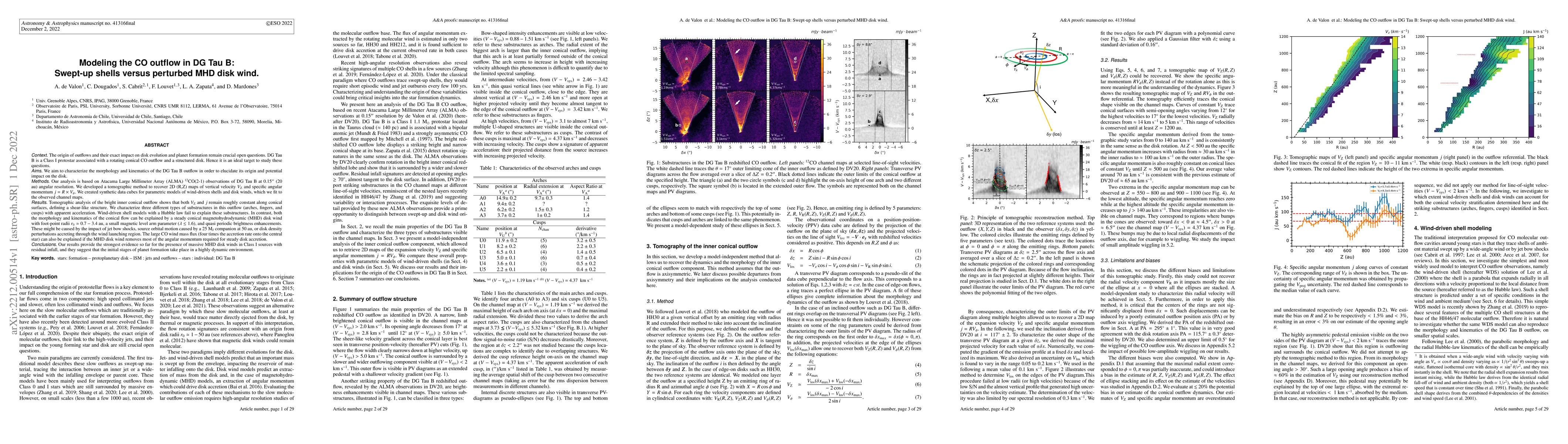 Thumbnail for Modeling the CO outflow in DG Tau B: Swept-up shells versus perturbed
  MHD disk wind