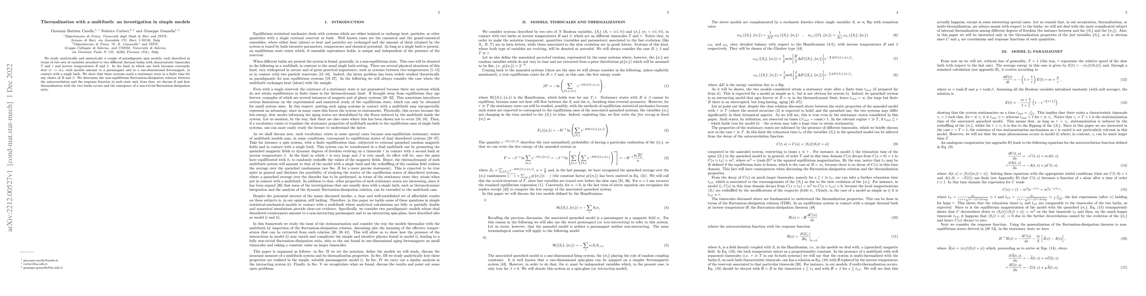 Thumbnail for Thermalization with a multibath: an investigation in simple models