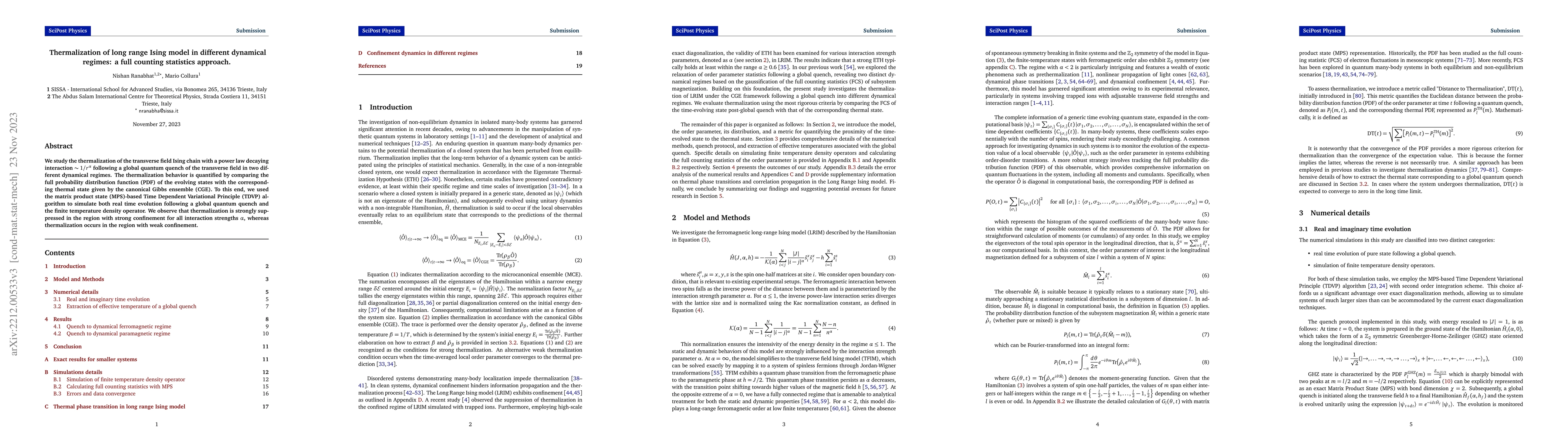 Thumbnail for Thermalization of long range Ising model in different dynamical regimes:
  a full counting statistics approach