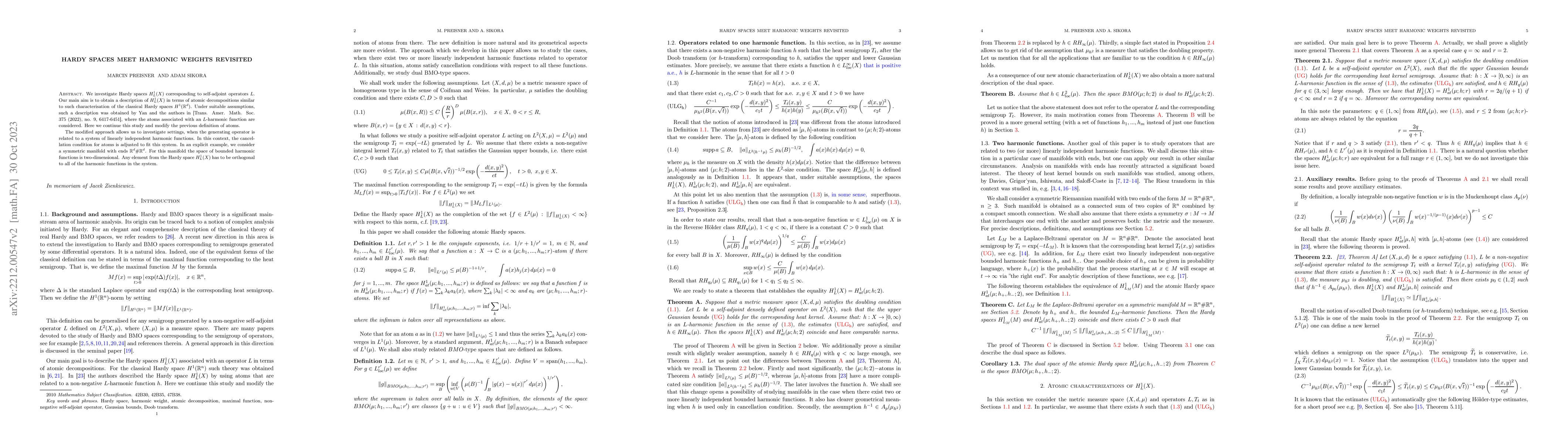 Thumbnail for Hardy spaces meet harmonic weights revisited
