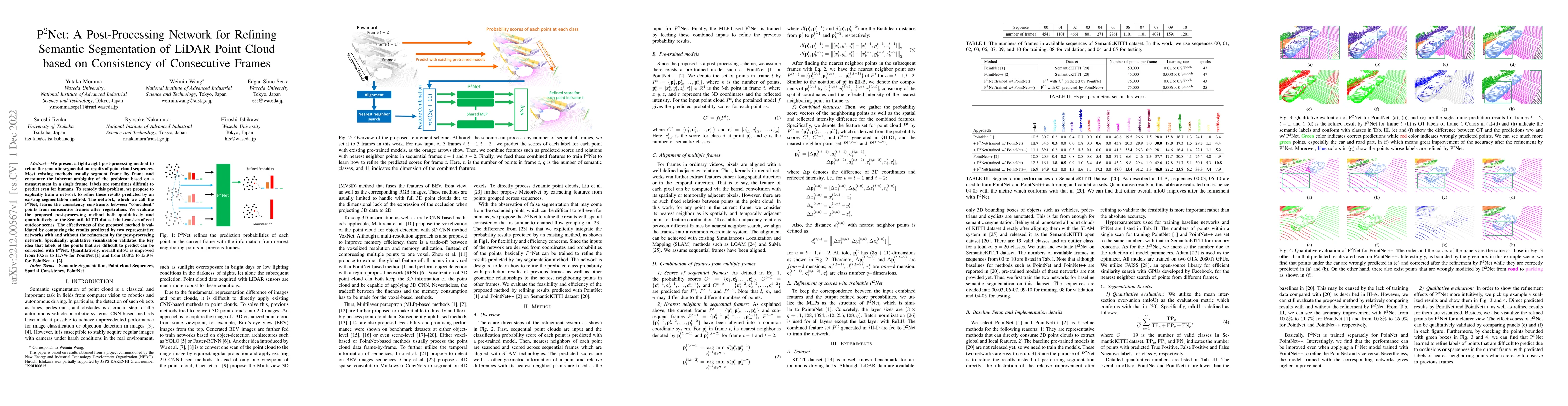 Thumbnail for P2Net: A Post-Processing Network for Refining Semantic Segmentation of
  LiDAR Point Cloud based on Consistency of Consecutive Frames