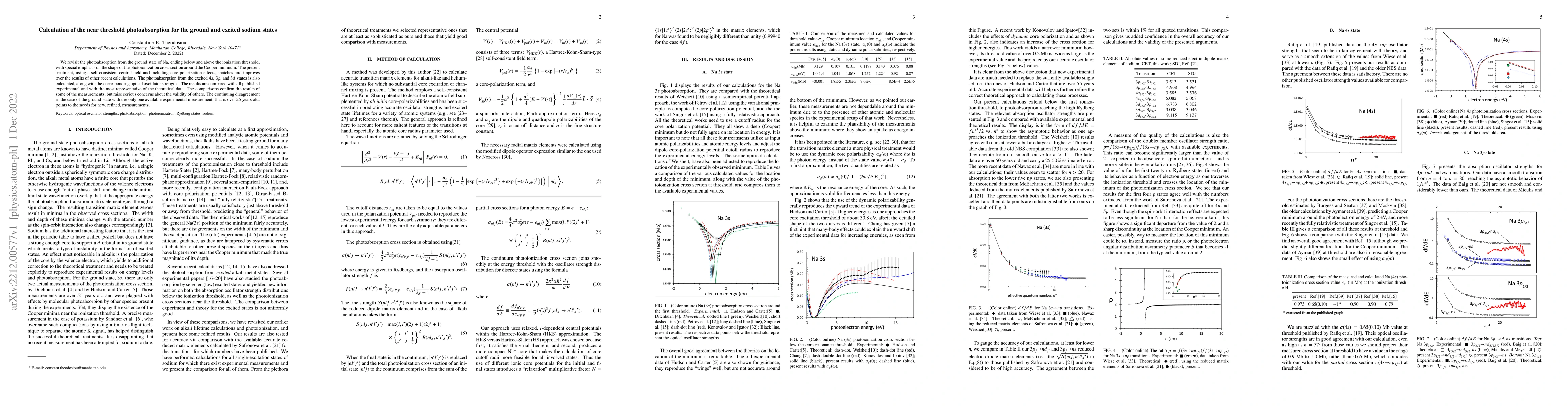 Thumbnail for Calculation of the near threshold photoabsorption for the ground and
  excited sodium states
