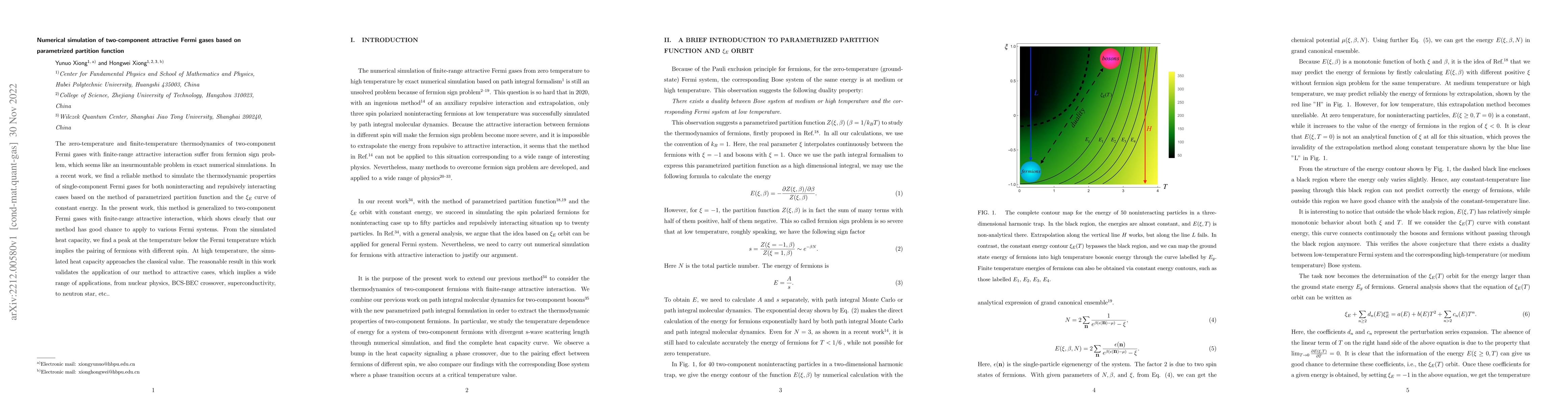 Thumbnail for Numerical simulation of two-component attractive Fermi gases based on
  parametrized partition function
