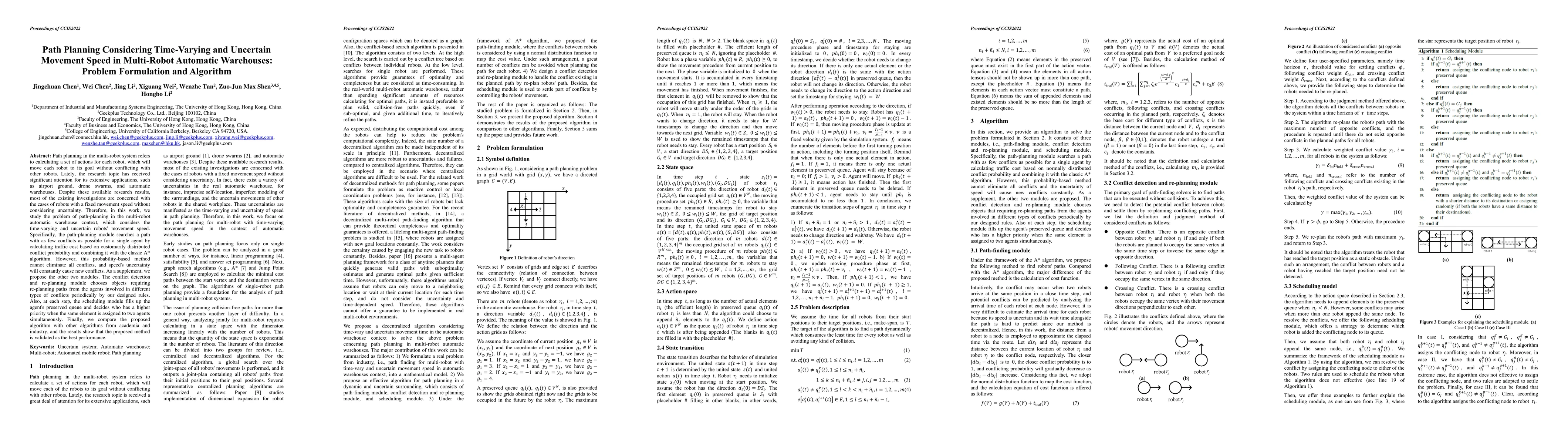 Thumbnail for Path Planning Considering Time-Varying and Uncertain Movement Speed in
  Multi-Robot Automatic Warehouses: Problem Formulation and Algorithm