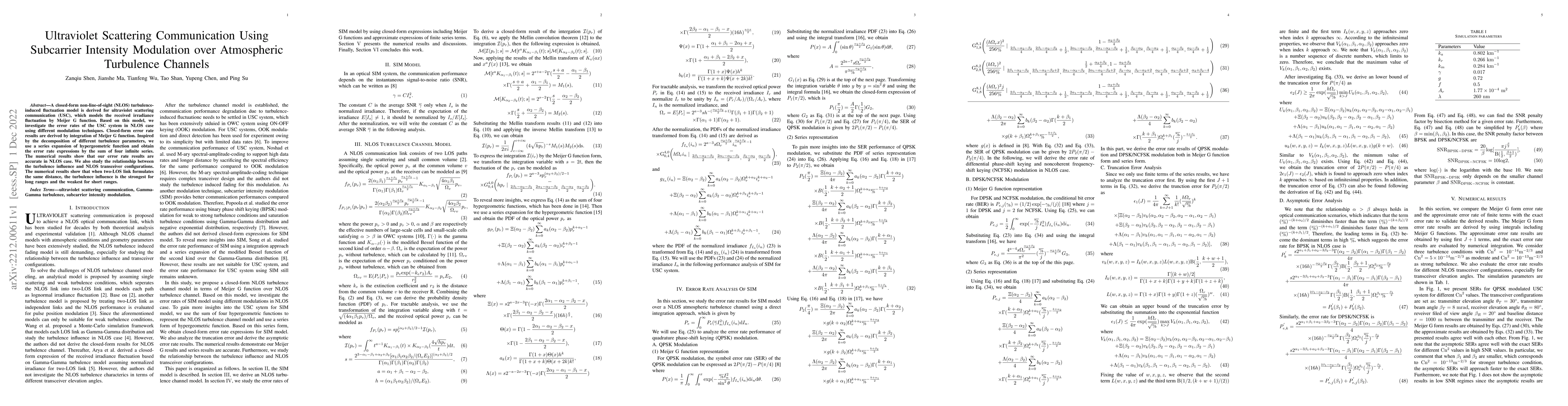 Thumbnail for Ultraviolet Scattering Communication Using Subcarrier Intensity
  Modulation over Atmospheric Turbulence Channels