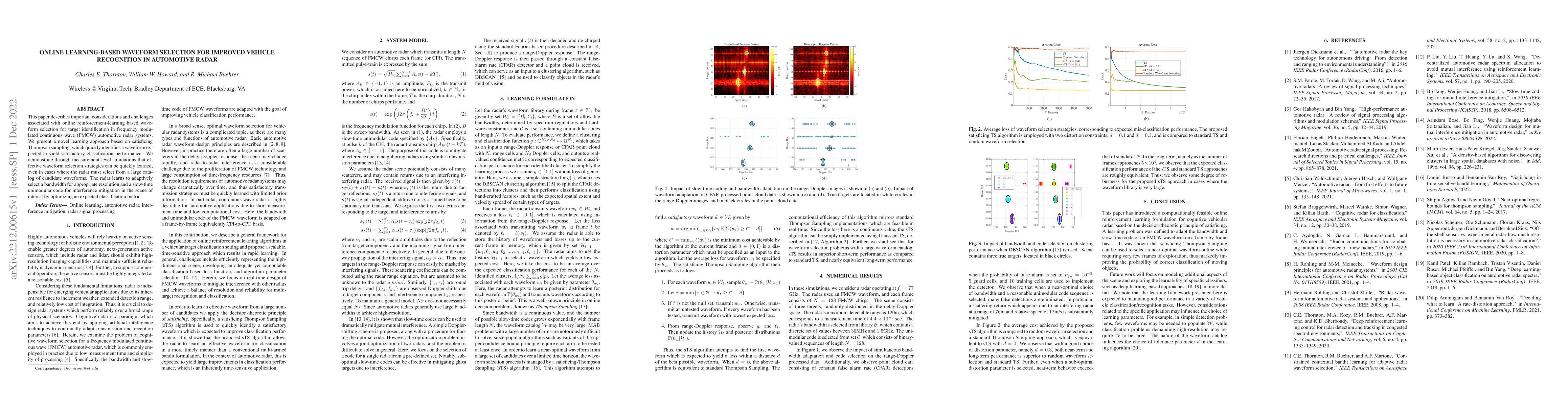 Thumbnail for Online Learning-based Waveform Selection for Improved Vehicle
  Recognition in Automotive Radar