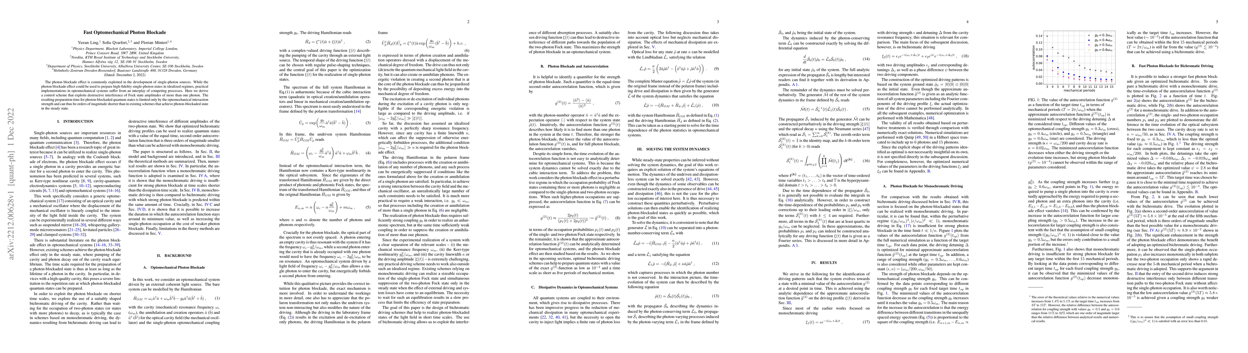 Thumbnail for Fast Optomechanical Photon Blockade