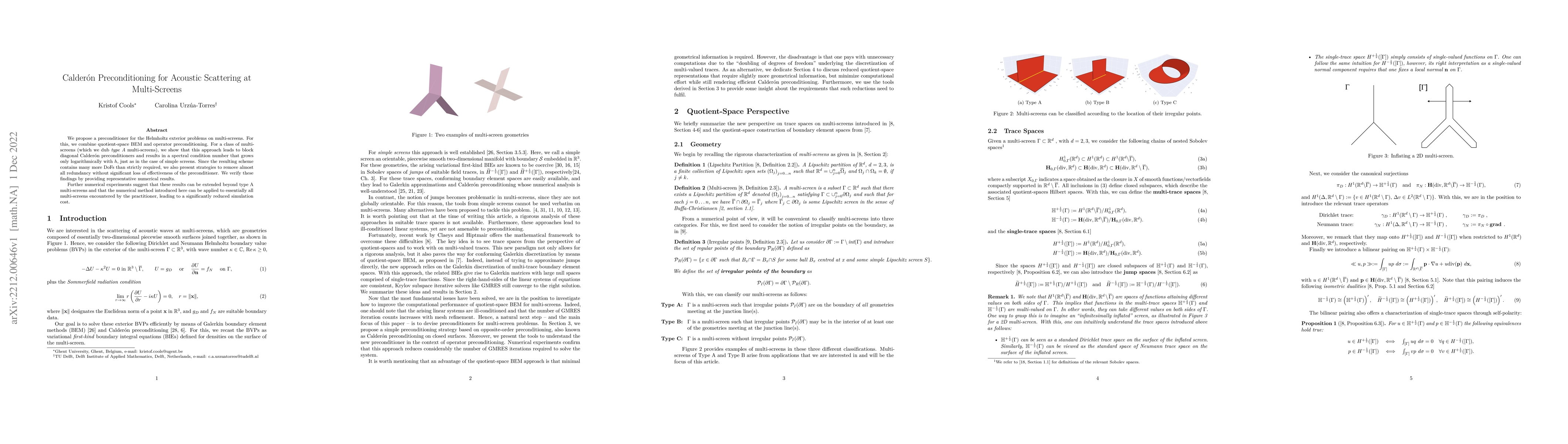 Thumbnail for Calder\'on Preconditioning for Acoustic Scattering at Multi-Screens