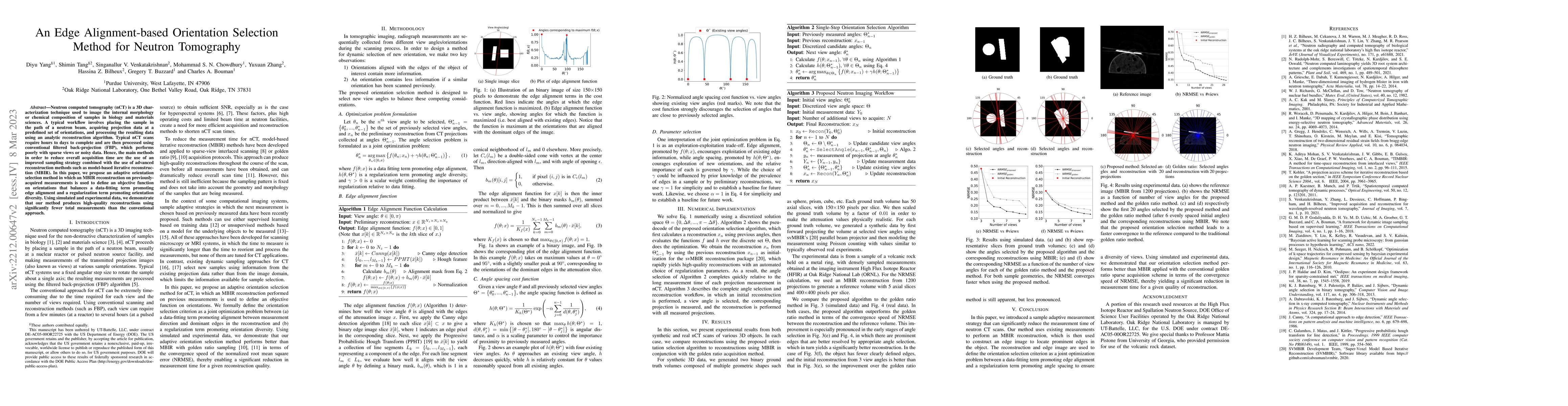 Thumbnail for An Edge Alignment-based Orientation Selection Method for Neutron
  Tomography