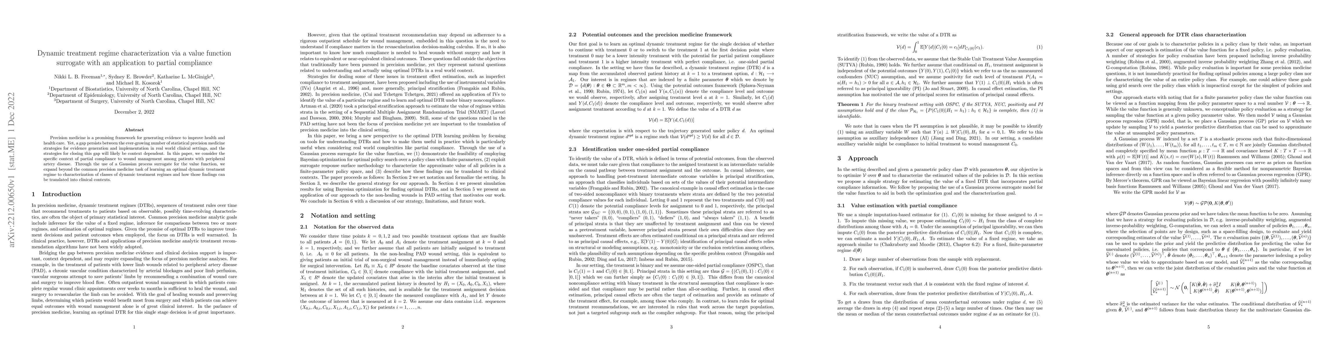Thumbnail for Dynamic treatment regime characterization via value function surrogate
  with an application to partial compliance