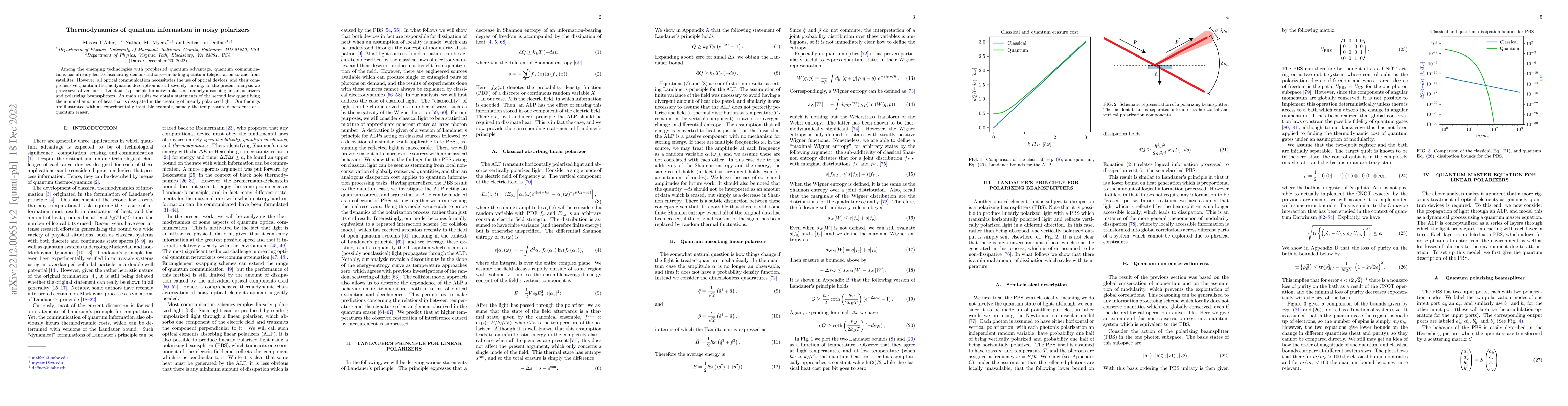 Thumbnail for Thermodynamics of quantum information in noisy polarizers