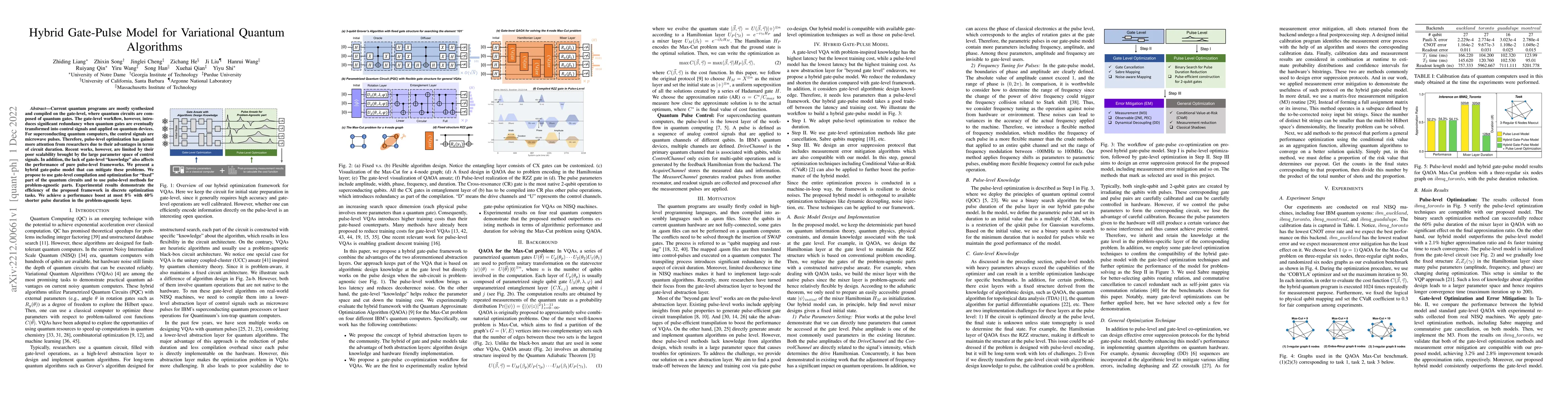 Thumbnail for Hybrid Gate-Pulse Model for Variational Quantum Algorithms