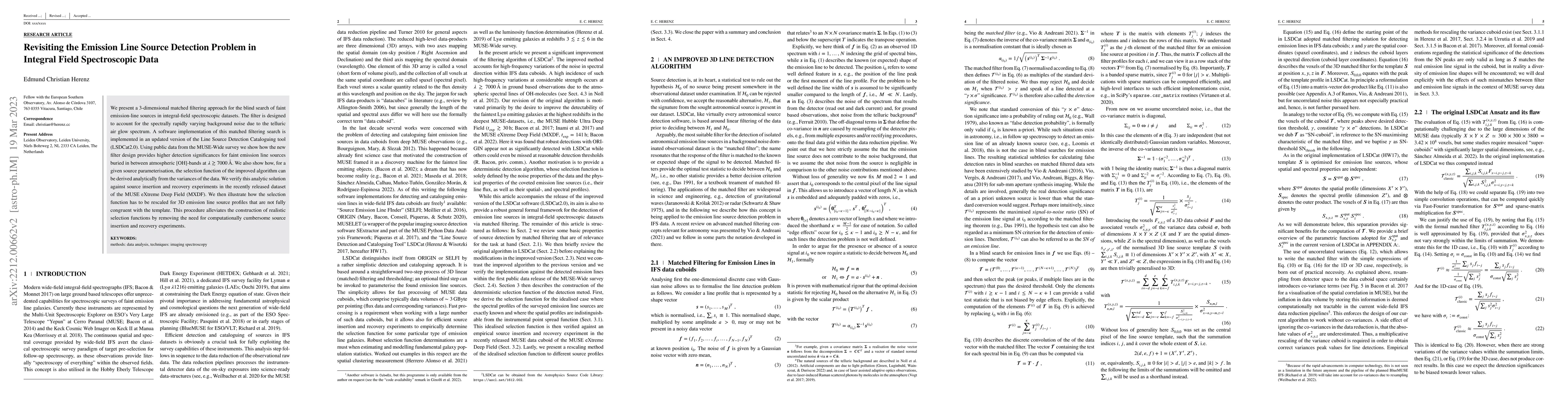Thumbnail for Revisiting the Emission Line Source Detection Problem in Integral Field
  Spectroscopic Data
