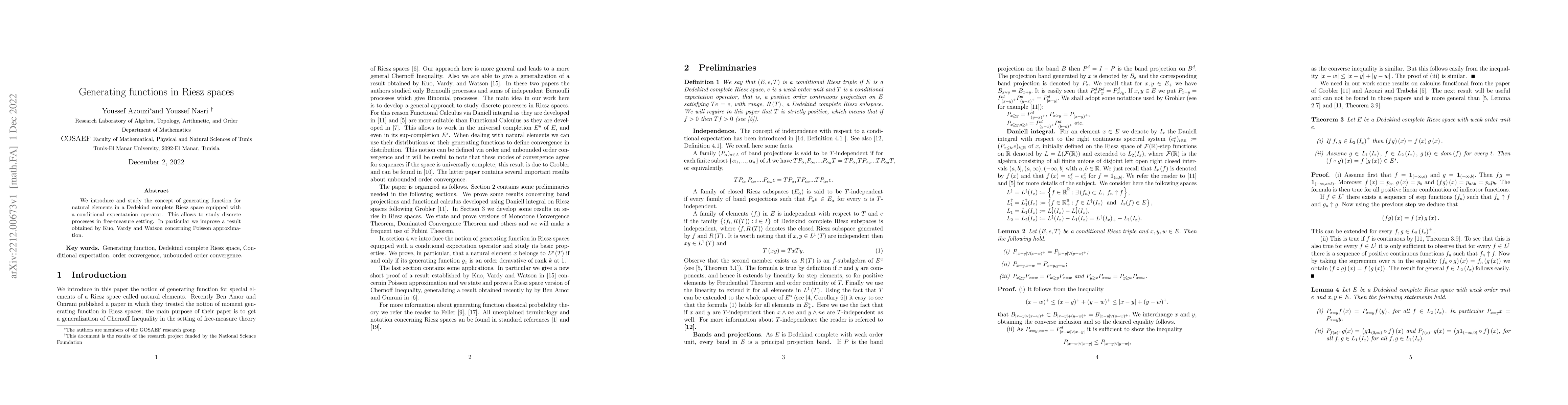 Thumbnail for Generating functions in Riesz spaces