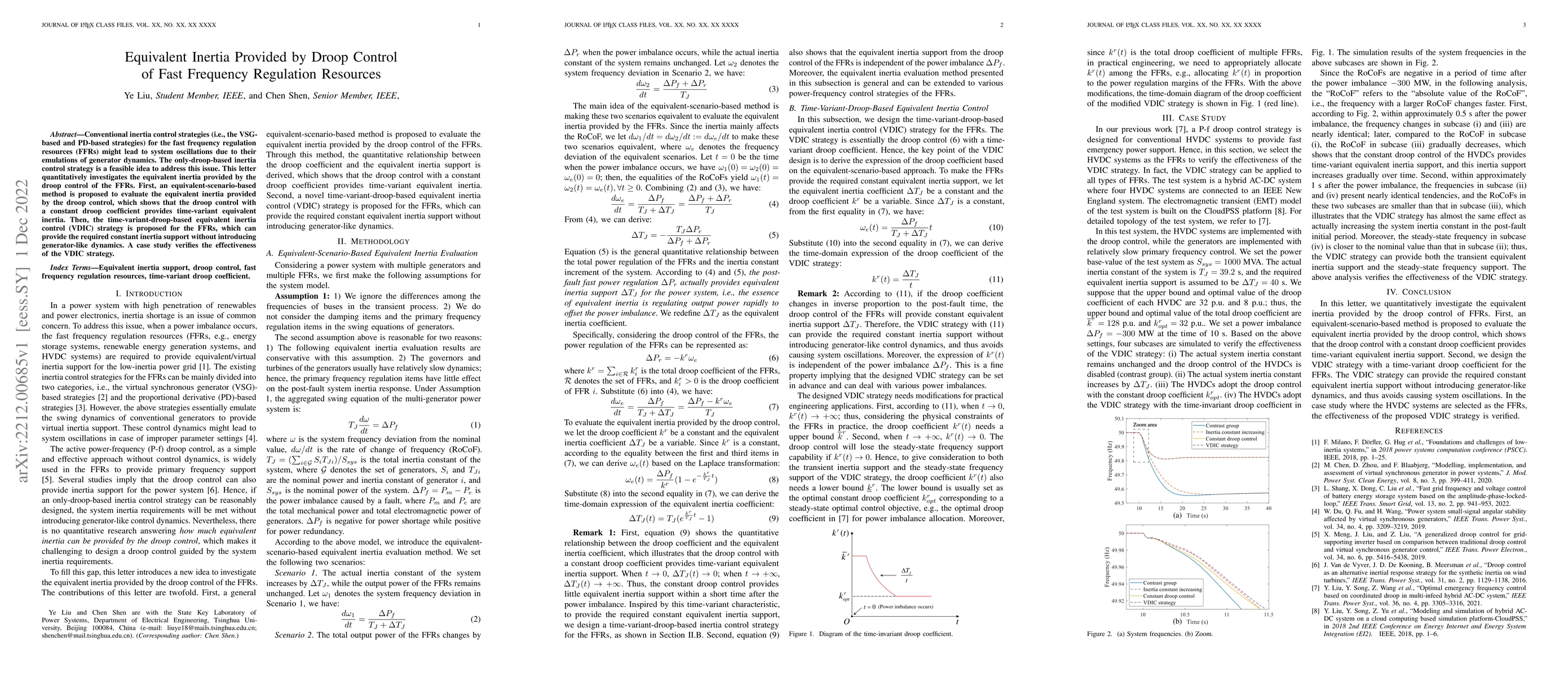 Thumbnail for Equivalent Inertia Provided by Droop Control of Fast Frequency
  Regulation Resources