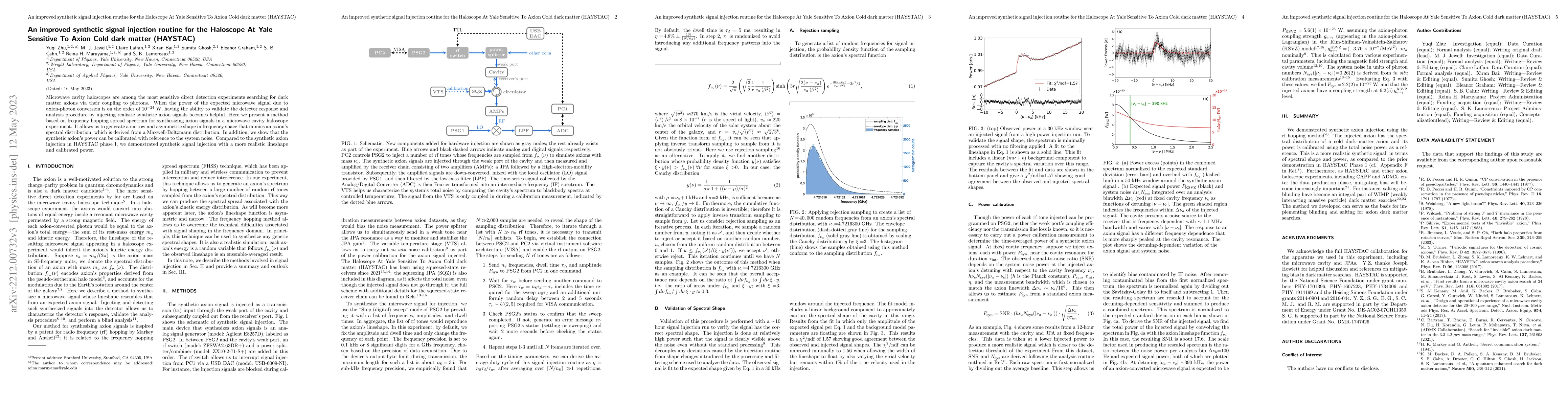 Thumbnail for An improved synthetic signal injection routine for the Haloscope At Yale
  Sensitive To Axion Cold dark matter (HAYSTAC)
