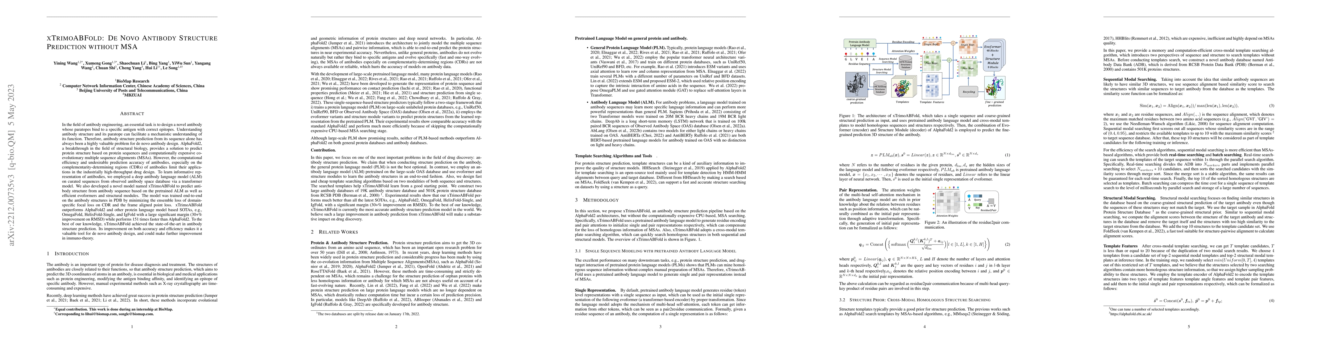 Thumbnail for xTrimoABFold: De novo Antibody Structure Prediction without MSA