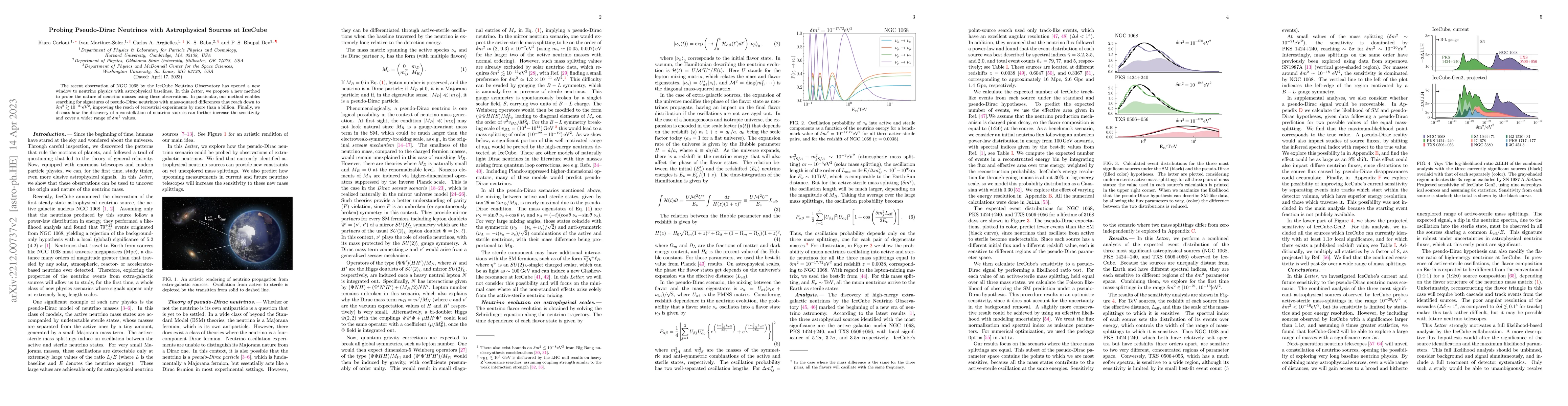Thumbnail for Probing Pseudo-Dirac Neutrinos with Astrophysical Sources at IceCube