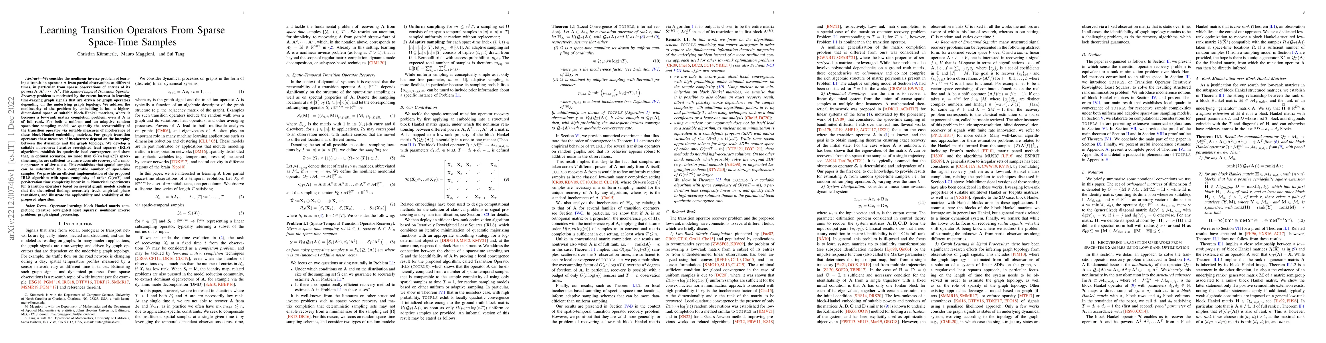 Thumbnail for Learning Transition Operators From Sparse Space-Time Samples